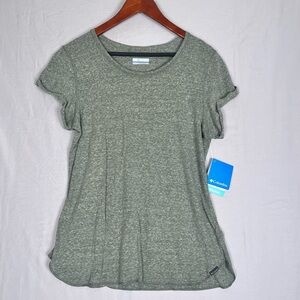Columbia Omni Wick T-Shirt Women’s Large Heather Olive Green Relaxed Fit NWT